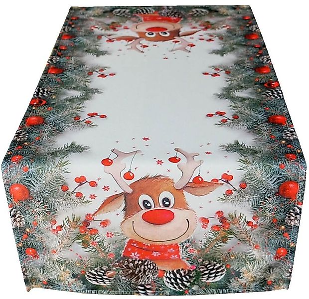 matches21 HOME & HOBBY Tischdecke Tischläufer LIVIA lustiges Rentier Weihna günstig online kaufen