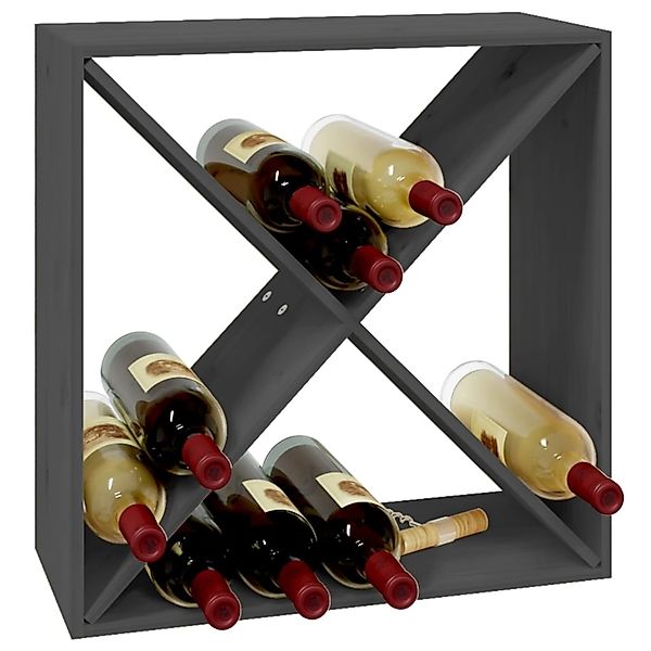 Vidaxl Weinregal Grau 62x25x62 Cm Massivholz Kiefer günstig online kaufen