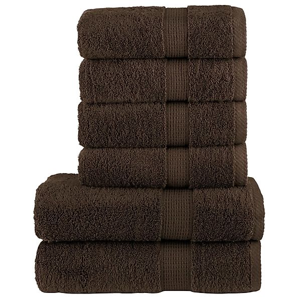 vidaXL 6 Tlg Premium-Handtuch-Set Braun 600 g/m2 100% Baumwolle günstig online kaufen