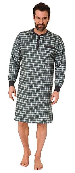 Normann Pyjama Herren Nachthemd mit Bündchen in Karo Optik - auch in Übergr günstig online kaufen