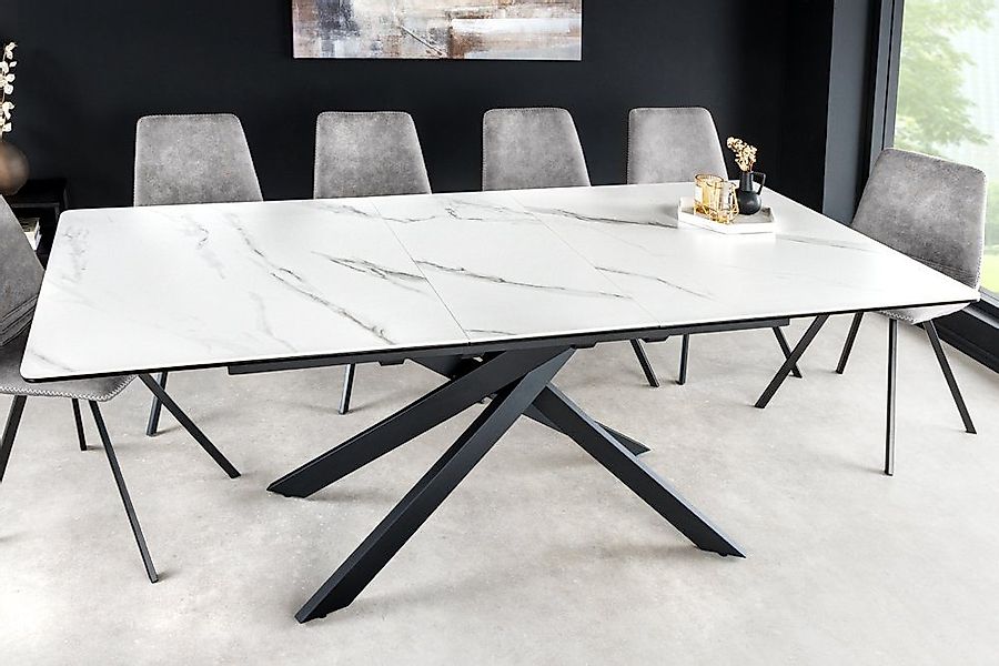 riess-ambiente Esstisch ALPINE 160-200cm weiß/schwarz – günstig online kaufen