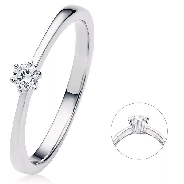 ONE ELEMENT Diamantring "0.1 ct Diamant Brillant Ring aus 585 Weißgold", Da günstig online kaufen