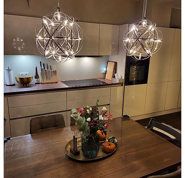 s.luce Pendelleuchte LED Hängeleuchte Atom Dimmbar Chrom, Warmweiß günstig online kaufen