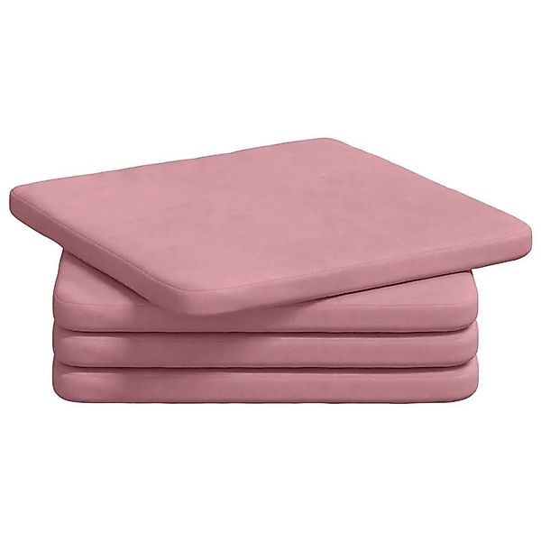 vidaXL Sitzkissen 4 Stk Rosa 40 x 40 x 3 cm Samt 42015210 günstig online kaufen