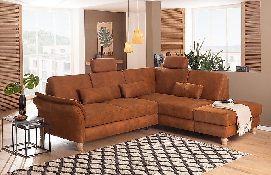 Home affaire Ecksofa "Palace L-Form", incl. Sitztiefenverstellung, wahlweis günstig online kaufen