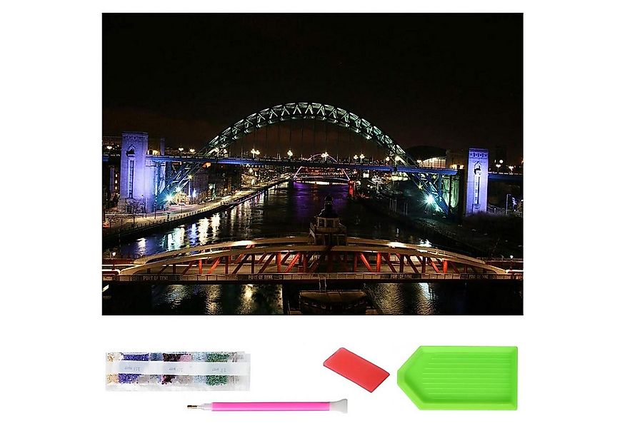 LA CUTE Malen nach Zahlen XXXL 5d Diamond Painting Brücke bei Nacht Malen n günstig online kaufen