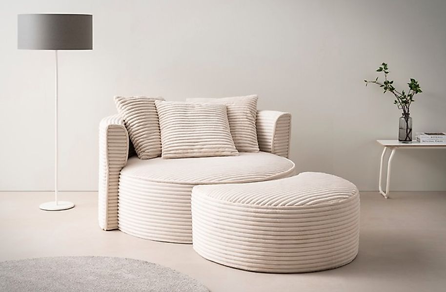 LeGer Home by Lena Gercke XXL-Sessel »Isalie, Rundsessel mit Hocker, Lesese günstig online kaufen