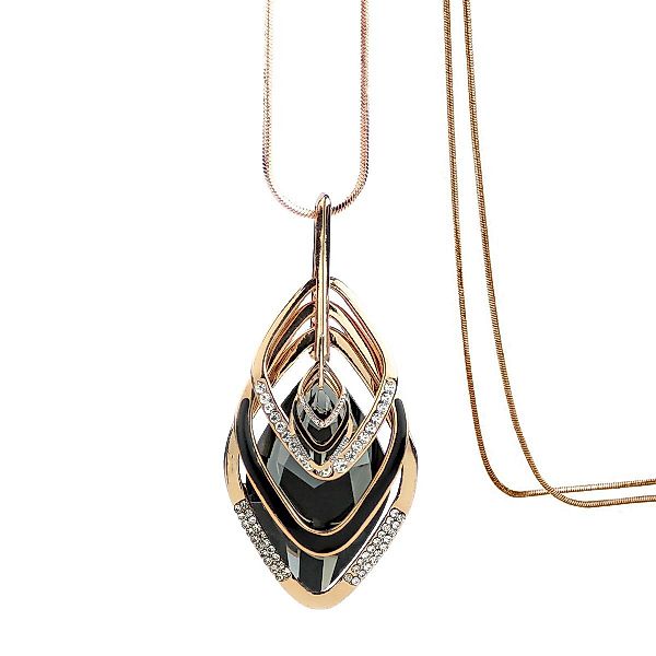RWEUOQ Lange Kette Damen-Anhänger Dreifach-Anhänger-Halskette Lange günstig online kaufen