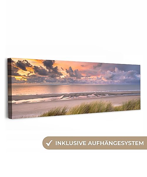 OneMillionCanvasses® Leinwandbild Panorama Sonnenuntergang - Düne günstig online kaufen