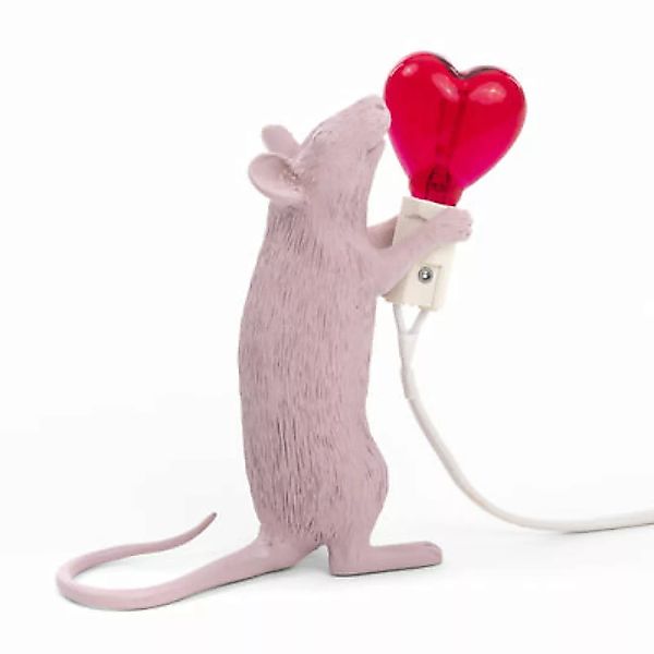 Tischleuchte Mouse Sitting #2 plastikmaterial rosa / limitierte Valentinsta günstig online kaufen