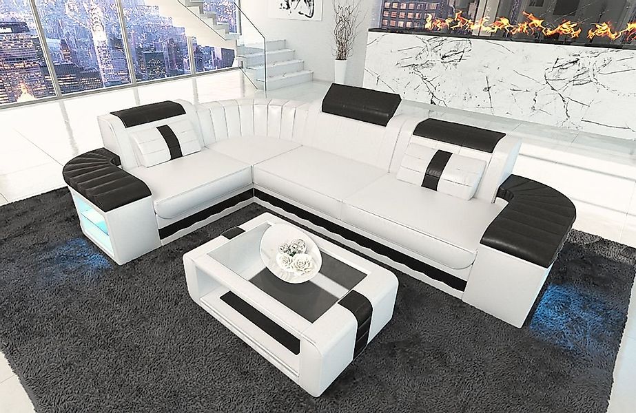 Sofa Dreams Ecksofa Ledercouch Ledersofa Bergamo L Form Leder Sofa, Couch, günstig online kaufen