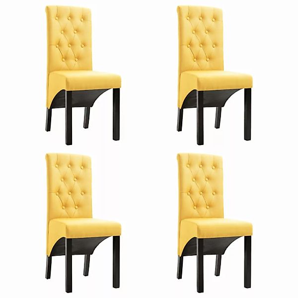 Esszimmerstühle 4 Stk. Gelb Stoff günstig online kaufen