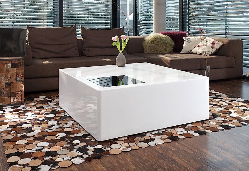 SalesFever Couchtisch, Schwarzglas Quadrat: Elegant und ohne Leuchtmittel günstig online kaufen