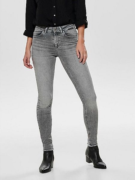 ONLY Skinny-fit-Jeans ONLBLUSH MID SK ANK RW REA0918 NOOS mit ausgefranstem günstig online kaufen