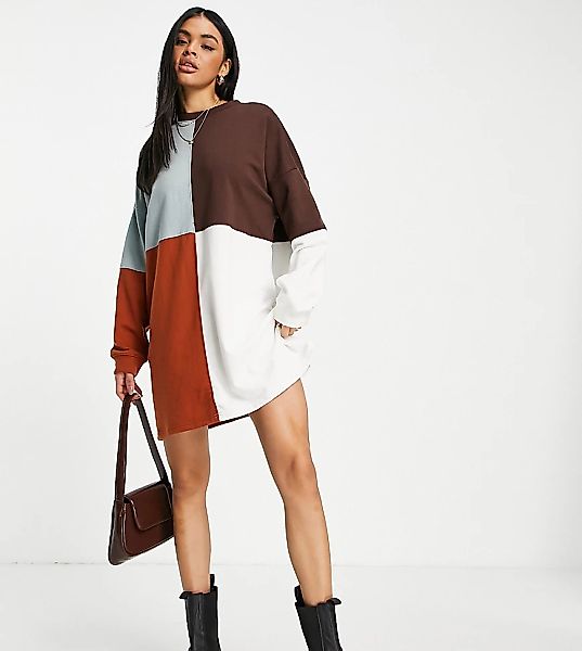 Missguided – Oversize-Pulloverkleid mit Farbblockdesign-Bunt günstig online kaufen