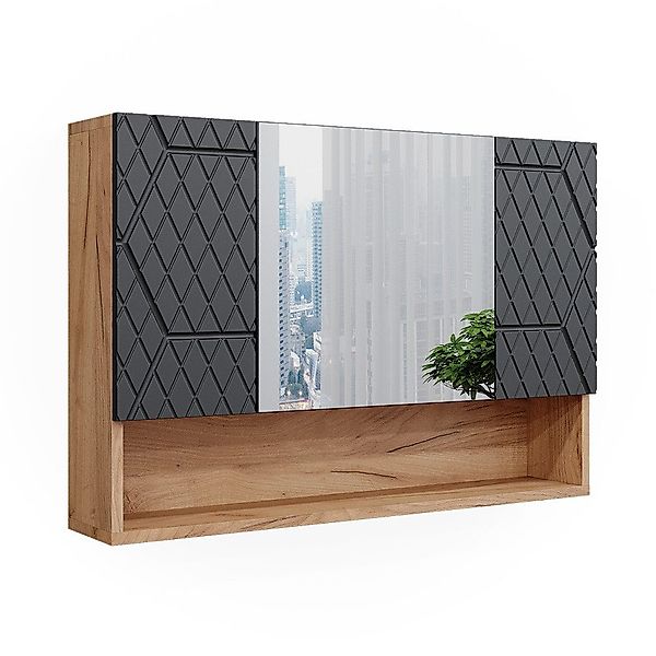 Vicco Badezimmerspiegelschrank Irma, Goldkraft Eiche/Anthrazit, 80.1 x 55 c günstig online kaufen