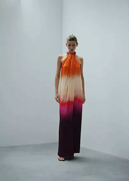 Satiniertes Kleid mit Strass-Halsreif günstig online kaufen