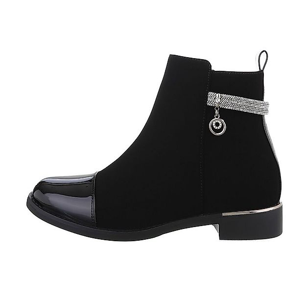 Ital-Design Damen Elegant Stiefelette Blockabsatz Flache Stiefeletten in Sc günstig online kaufen