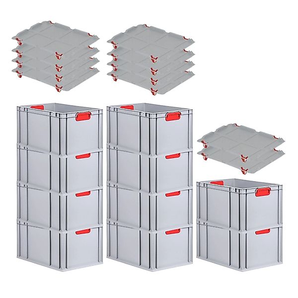 PROREGAL Spar Set 10x Eurobox Nextgen Color Mit Auflagedeckel & Schiebeschn günstig online kaufen