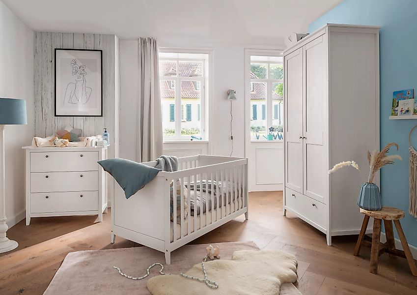 Lüttenhütt Babymöbel-Set "Solvita", (Bett 70x140cm, Kleiderschrank 2trg, Ko günstig online kaufen