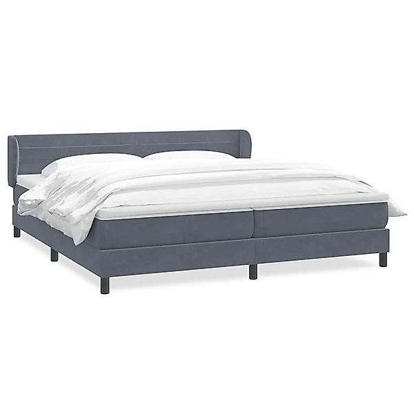 vidaXL Boxspringbett, Boxspringbett mit Matratzen Dunkelgrau 180x220 cm Sam günstig online kaufen