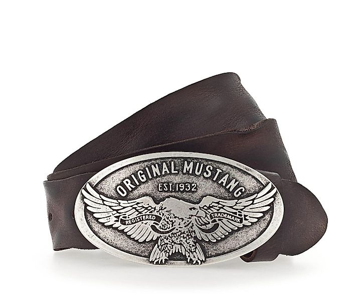 MUSTANG Koppelgürtel Vintag-Schließe mit Adler, 4 cm, Used-Look günstig online kaufen