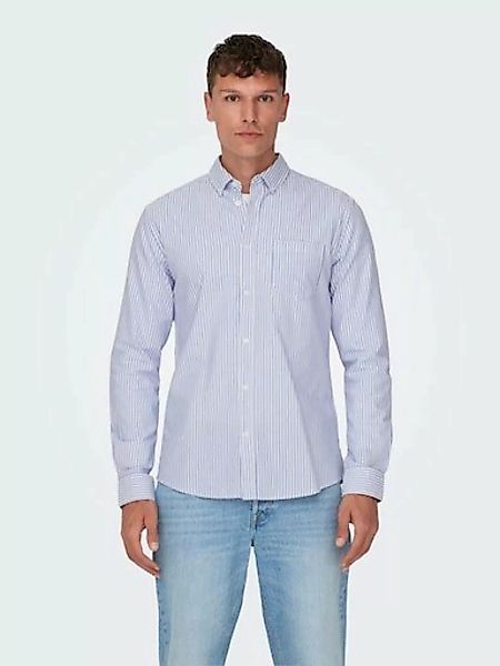 ONLY & SONS Streifenhemd ONSALVARO LS OXFORD STRIPE SHIRT günstig online kaufen