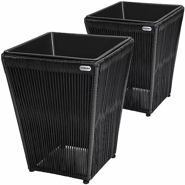 Blumenkasten Acapulco 2er-Set Schwarz 36x36x40cm günstig online kaufen