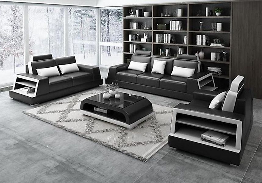 JVmoebel Sofa Sofa 3+3 Sofagarnitur Couch Polster Komplett Set Design Leder günstig online kaufen