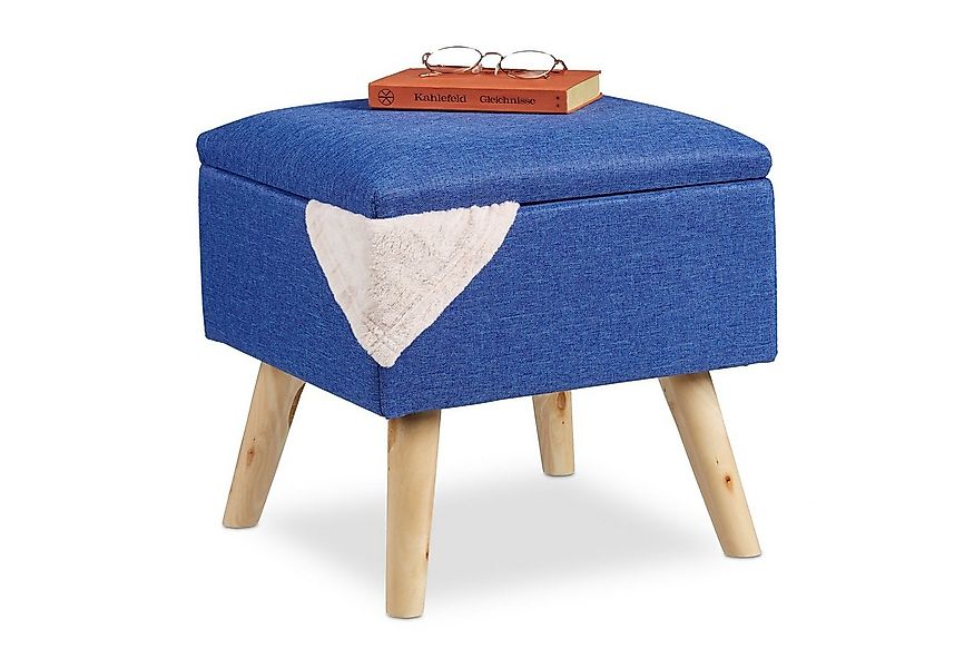 relaxdays Stauraumhocker Hocker mit Stauraum, blau günstig online kaufen