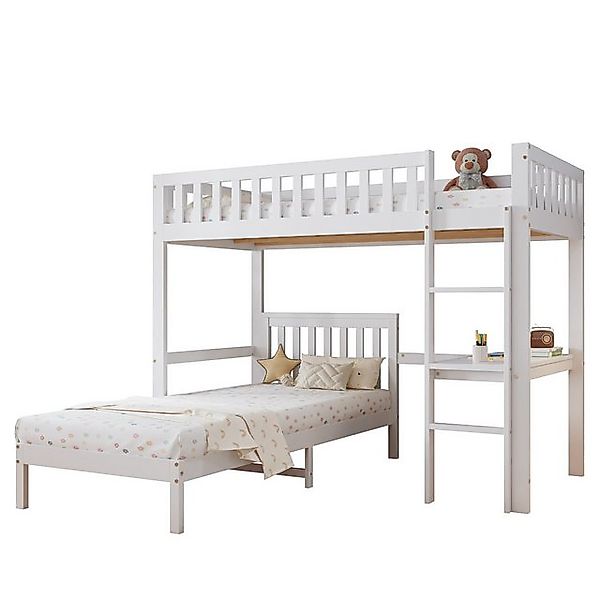 SOFTWEARY Etagenbett mit 2 Liegeflächen und Lattenrostn, 90x200 cm, Kinderb günstig online kaufen
