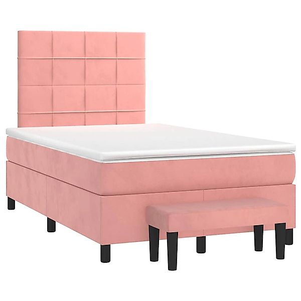 vidaXL Boxspringbett mit Matratze Rosa 120x190 cm Samt 3270474 günstig online kaufen