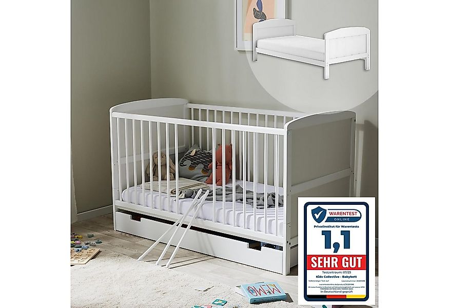 Kids Collective Babybett Kinderbett 70x140 cm umbaubares Gitterbett höhenve günstig online kaufen