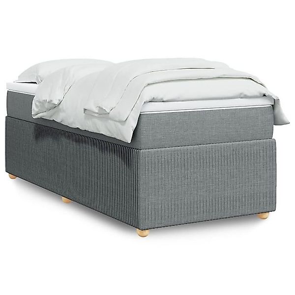 vidaXL Boxspringbett, Boxspringbett mit Matratze Hellgrau 90x200 cm Stoff günstig online kaufen