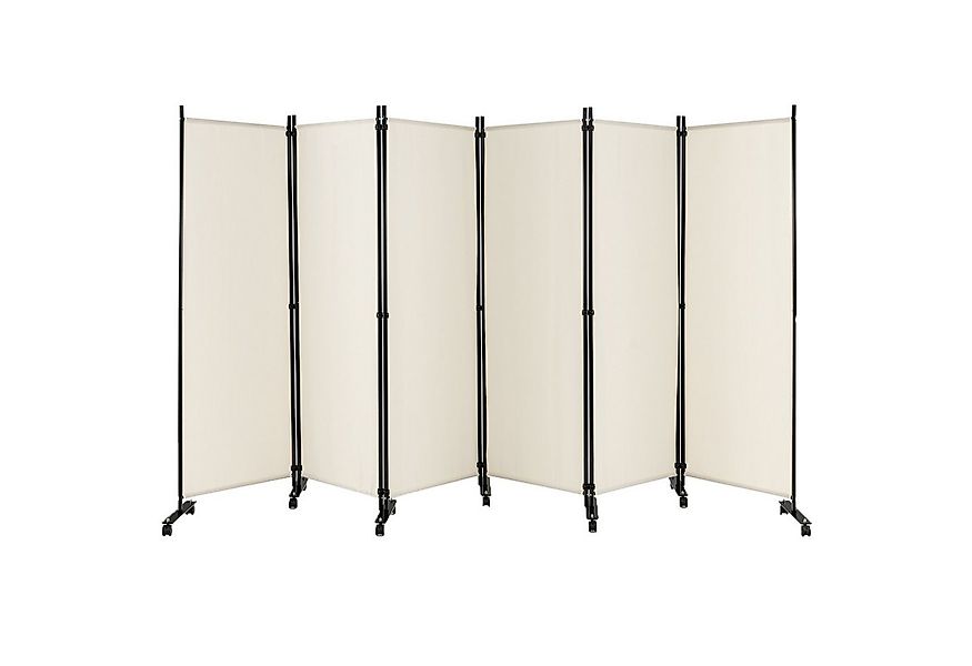 COSTWAY Paravent, 6 tlg. Raumteiler, auf Rollen, klappbar, 334,5 x 172 cm günstig online kaufen