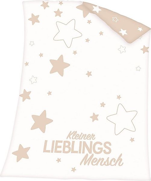 Babydecke Kleiner Lieblingsmensch, Baby Best, mit Schriftzug und Sternen, K günstig online kaufen