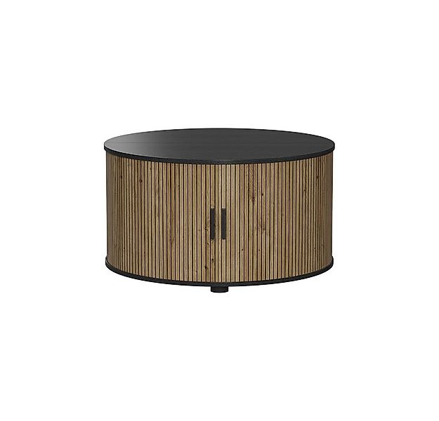 Vicco Couchtisch Selva, Eiche/Schwarz, 80 x 80 cm mit Schiebetür (1-St) günstig online kaufen