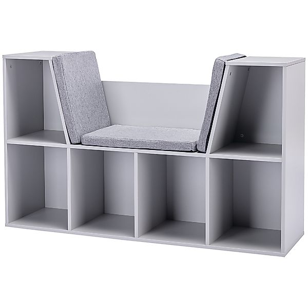 HOMCOM Kinderregal Bücherregal mit Sitzhocker Kindersitzbank mit 6 Fächern günstig online kaufen