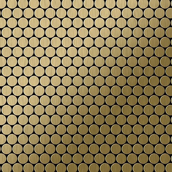 ALLOY Mosaik Fliese Massiv Metall Titan Gebürstet Gold 1,6mm Stark Penny-ti günstig online kaufen
