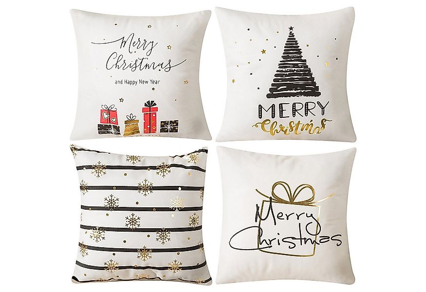 Qelus Kissenbezüge Kissenbezüge 4er Set Weihnachten 45cm*45cm Kissen Bezug günstig online kaufen
