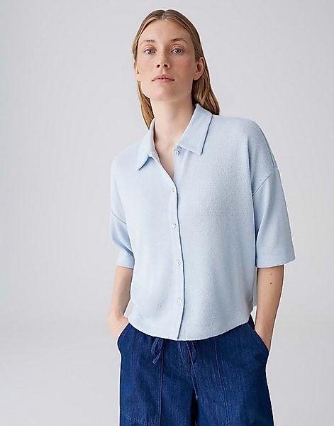 OPUS Poloshirt Jerseyshirt in feiner Strickoptik Lockere Passform, Kellerfa günstig online kaufen