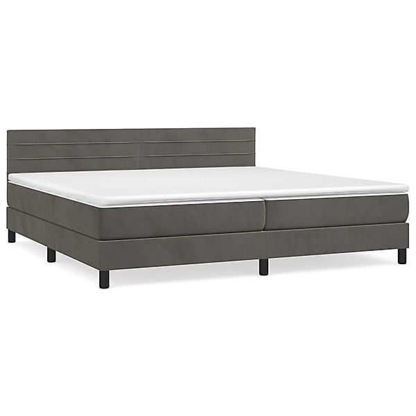 vidaXL Boxspringbett mit Matratze Dunkelgrau 200x200 cm Samt1357668 günstig online kaufen