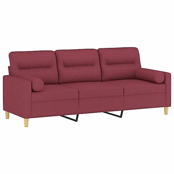 vidaXL 3-Sitzer-Sofa mit Zierkissen Weinrot 180 cm Stoff 3200835 günstig online kaufen