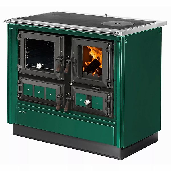 Justus Küchenofen Rustico 90 2.0 Stahl Grün 7 kW günstig online kaufen