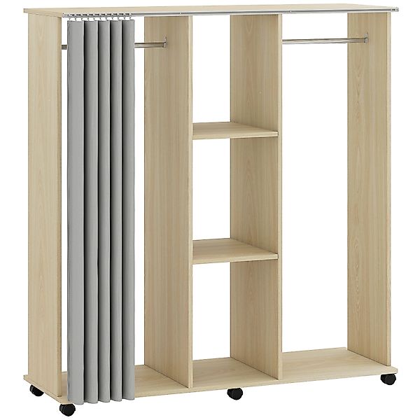 HOMCOM Kleiderschrank mobiler Aufbewahrungsschrank mit 6 Rollen 120L x 40l günstig online kaufen