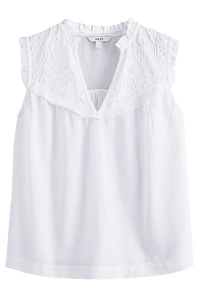 Next Rüschenbluse Ärmelloses Oberteil mit Stickerei günstig online kaufen