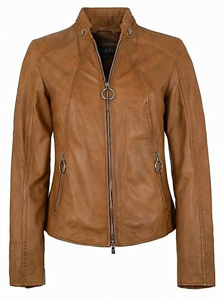 Jilani Lederjacke Kiran Jilani - Damen Lederjacke Lammnappa whisky günstig online kaufen