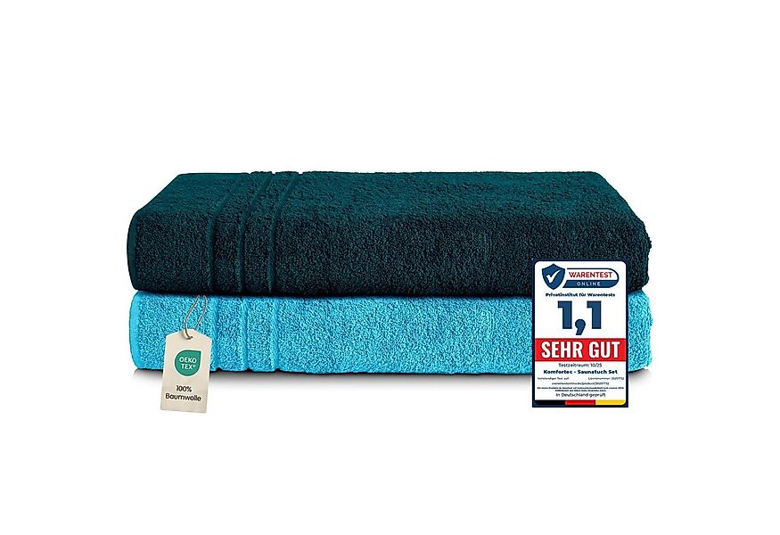 Komfortec Saunatuch Frotte aus 100% Baumwolle, Frottee (Packung, 2-St), 80x günstig online kaufen