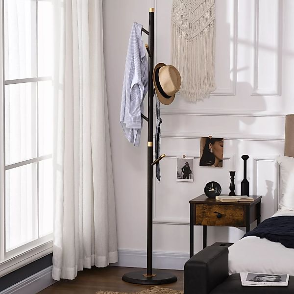 HOMCOM Garderobenständer Standgarderobe mit 6 Kleiderhaken günstig online kaufen