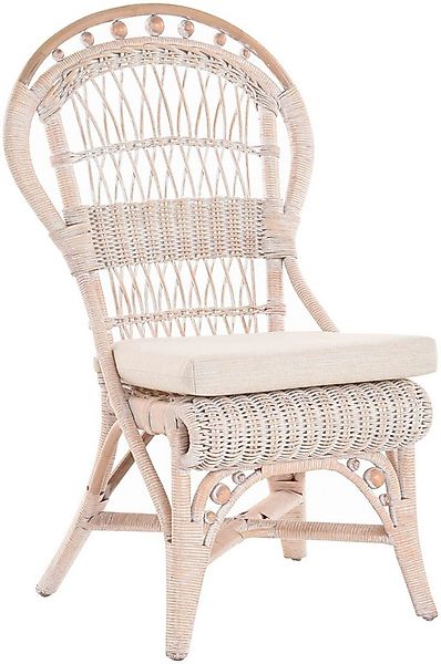 Krines Home Küchenstuhl S Princess (Kugelstuhl) Toast Weiss + Kissen Jessy günstig online kaufen